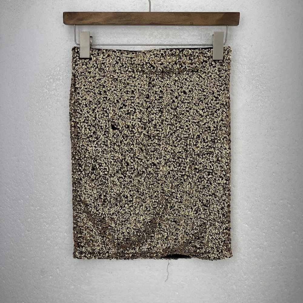 H&M Sequin Mini Gold Skirt Size XS